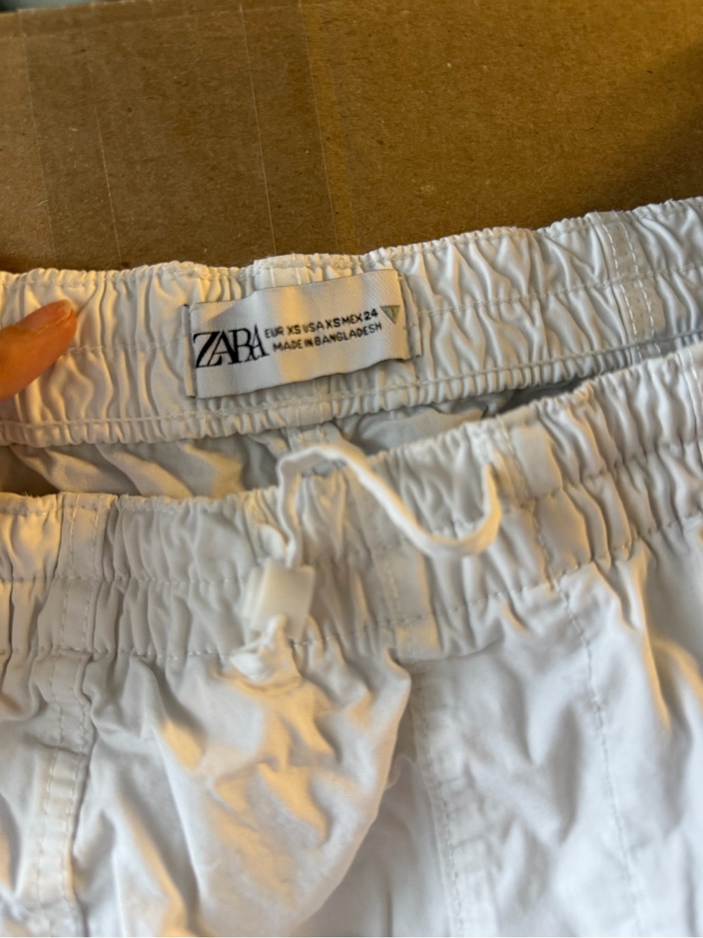 ZARA White Elastic-Waist Kids Shorts